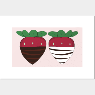 chocolate covered strawberries Posters and Art